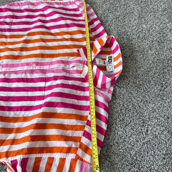 Beach Riot 100% Cotton Alexa Top Buttoned In Sunset Stripes Beach Coverup S/M - Picture 10 of 12